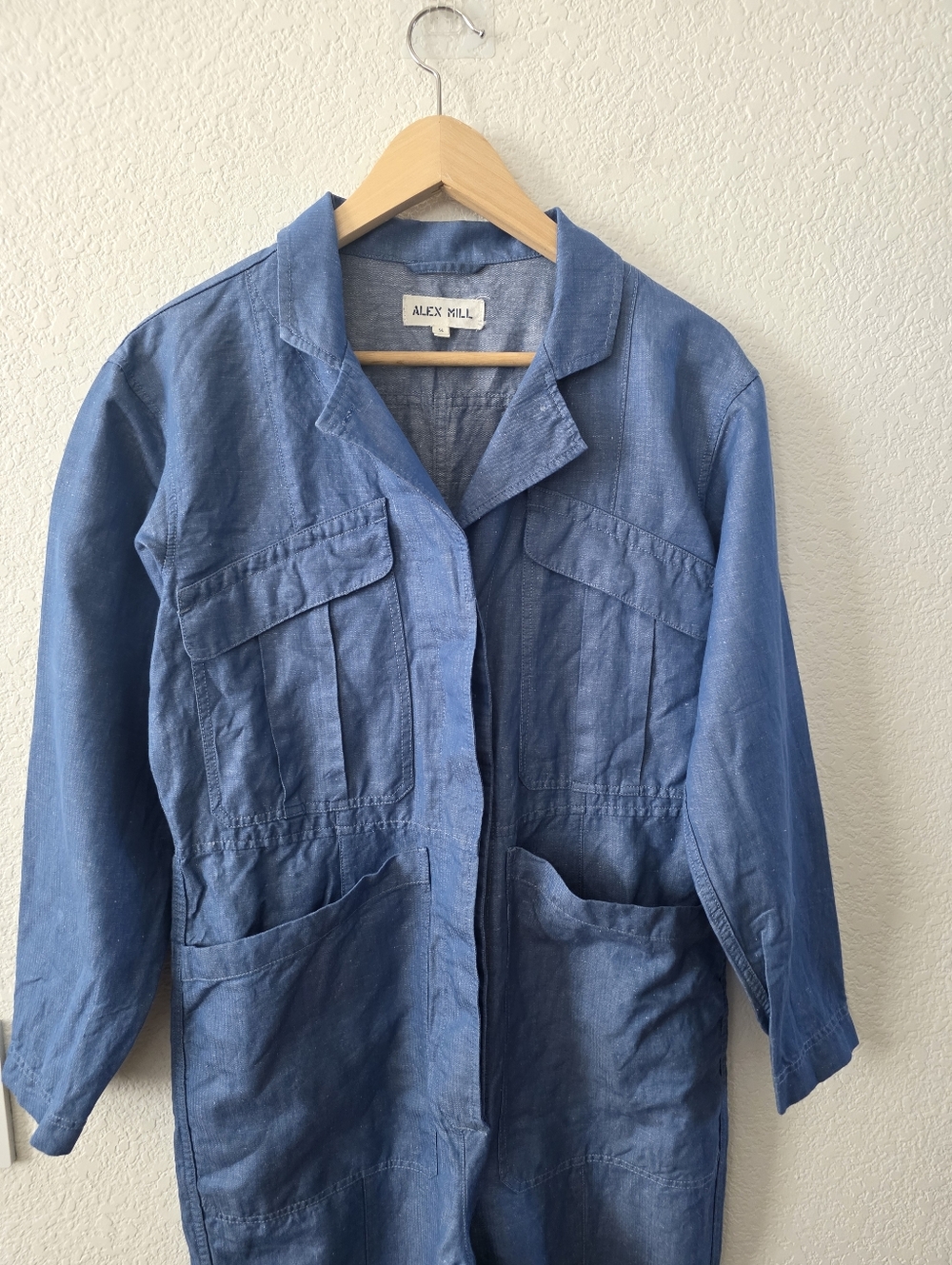 Alex Mill Linen Cotton Jumpsuit Blue S NEW - Picture 3 of 11